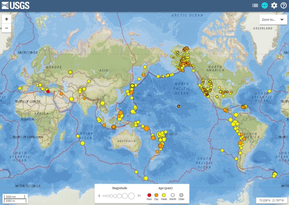 Earthquakes 4.0 or Larger + April 14th 2023 as of 6 PM Eastern Time